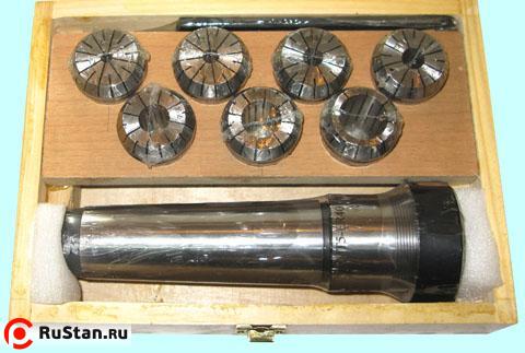 Патрон Цанговый с хв-ком КМ5 (М24х3,0) с набором цанг ER40 из  7шт (6.8.10.12.16.20.25мм) "CNIC" фото №1