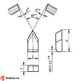 Пластина 11170 Т15К6 (5х14х3,5) (для резьбовых резцов) фото №1 Пластина 11170 Т15К6 (5х14х3,5) (для резьбовых резцов) фото №1