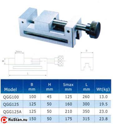 Тиски Станочные 100мм прециз-ые сталь непов. ход 125мм // и перпенд. 0,005/100 HRС 58-62 "TLX" (QGG100) фото №1 Тиски Станочные 100мм прециз-ые сталь непов. ход 125мм // и перпенд. 0,005/100 HRС 58-62 "TLX" (QGG100) фото №1