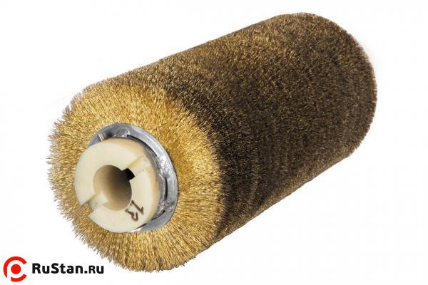 Брашировальная щетка валик Д130х410х30мм, ворс гофрированный стальной латунированный d0,20 мм, универсальная для JET JWDS-1632; JWDS-1836; JWDS-2244 и PM2244 фото №1