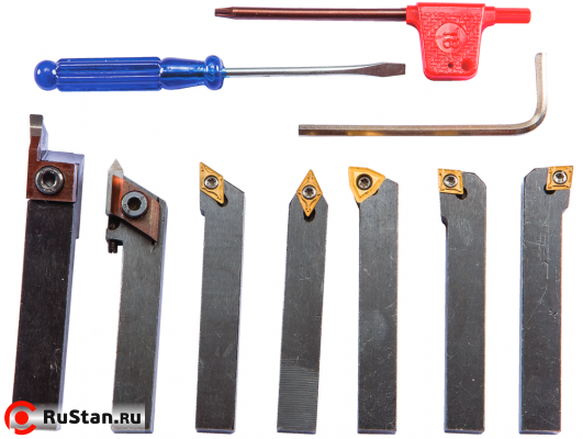 Набор из 7 резцов 8x10 мм с мех.креплением твердосплавных пластин фото №2 Набор из 7 резцов 8x10 мм с мех.креплением твердосплавных пластин фото №2