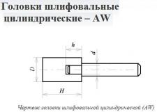 Головка абразивная  3х13х3 AW(ГЦ) 63C F60(25Н) O(СТ1) с хвостовиком 