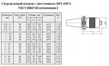 Патрон сверлильный Самозажимной бесключевой с хвостовиком SK 7:24 -40, ПСС-8 (0,5-8мм, М16) для ст-ков с ЧПУ 